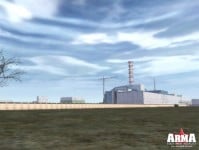 Вид на Чернобыльскую АЭС в игре Chernobyl Mod для OFP/ArmA:CWA (фото)